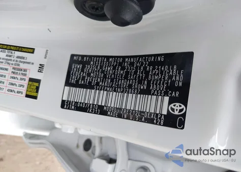 2022 Toyota Corolla Le z USA, uszkodzony, nr VIN 5YFEPMAE1NP328687